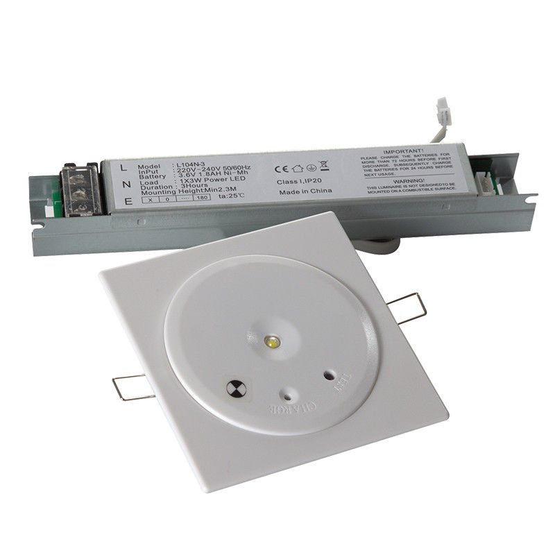 IP20 天井LED 緊急ダウンライト 1W SMD Ni-Cd バッテリー 3 時間 EL104N-1