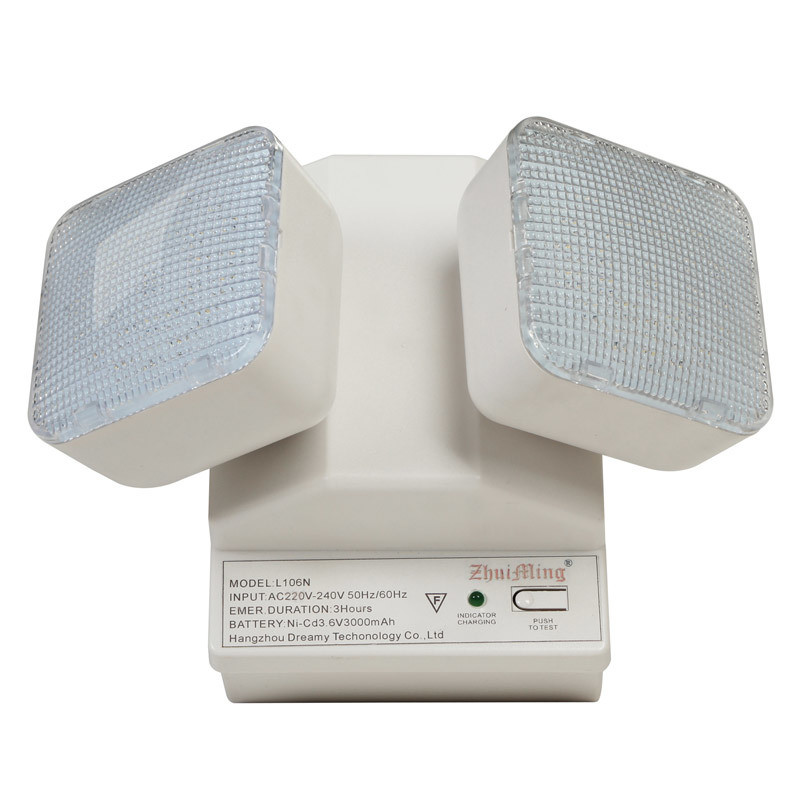 6W ツインスポット LED 非常用灯 6500K 3.6V 3.0Ah Ni-Cd バッテリー PC キャッシング IP20