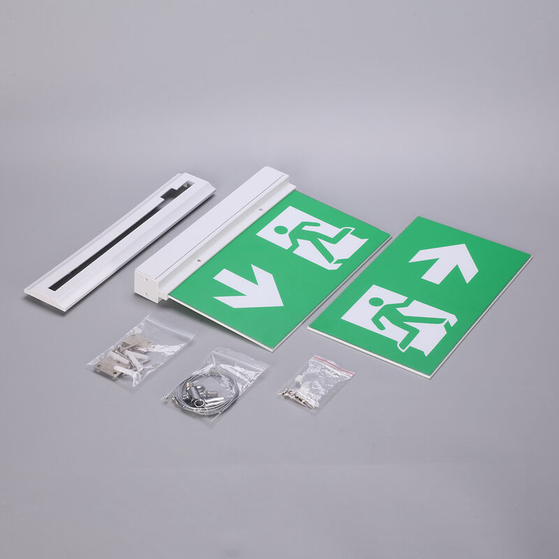 3時間充電可能な電池で動作する 2 面の緊急出口サイン 15pcs SMD ホワイト LED とリチウムイオン電池