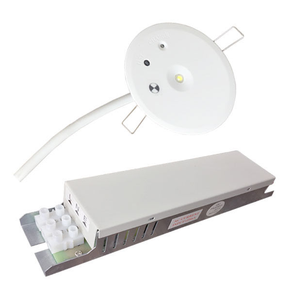 ホワイト 1W SMD LED 埋め込み型非常灯 220V 業務用建物 IP20 バッテリーバックアップ付き